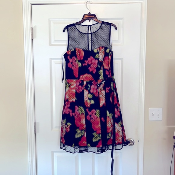 Eliza J midi dress, size 14, navy, floral - Picture 1 of 5